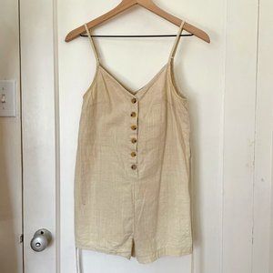 Linen material button up romper